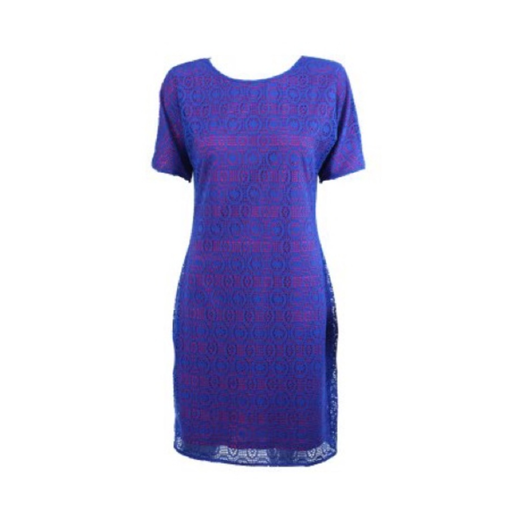 Marc New York by Andrew Marc Blue Lace Shift Dress